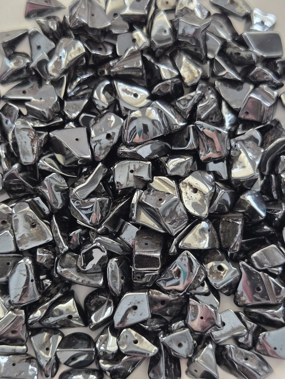 Gemstone Chip Bead Lot – Hematite, Carnelian, Unakite & Picture Jasper - Picture 4 of 9
